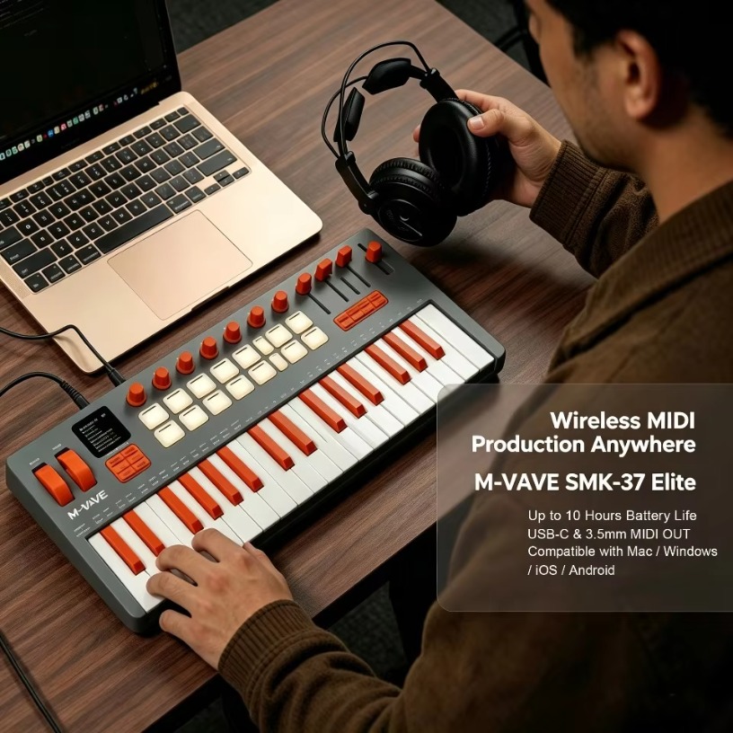 M-VAVE SMK-37 Elite Wireless M - đánh giá và giá Midi Controller Pad