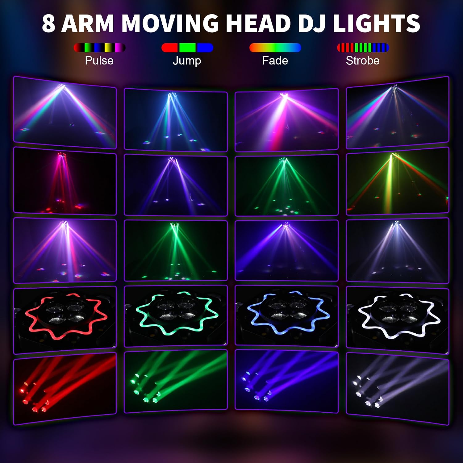 200W Disco Party Lights 8 Arm  - đánh giá và giá Audio Music Dj